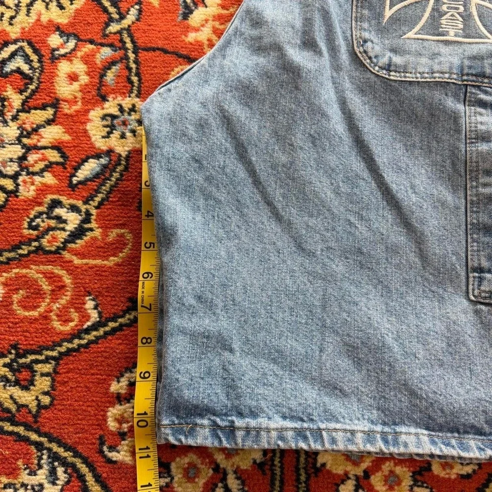 Wrangler West Coast Choppers Denim Carpenter Shorts Light Wash Mens 36